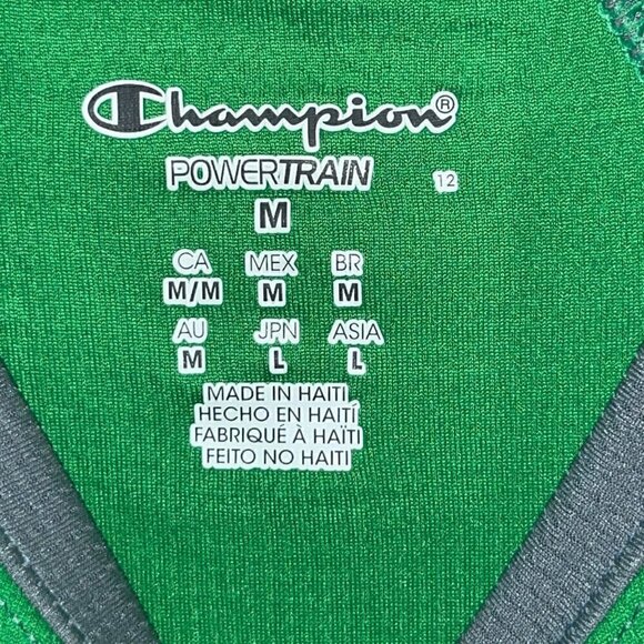 Champion Men's Green & Grey Powertrain Performance Short Sleeve T-shirt - M New - Picture 3 of 8